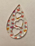 Teardrop Triple Hearts Wood Blank