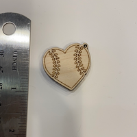 Baseball heart Wood Blank