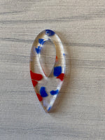 Red white and blue terrazzo acrylic