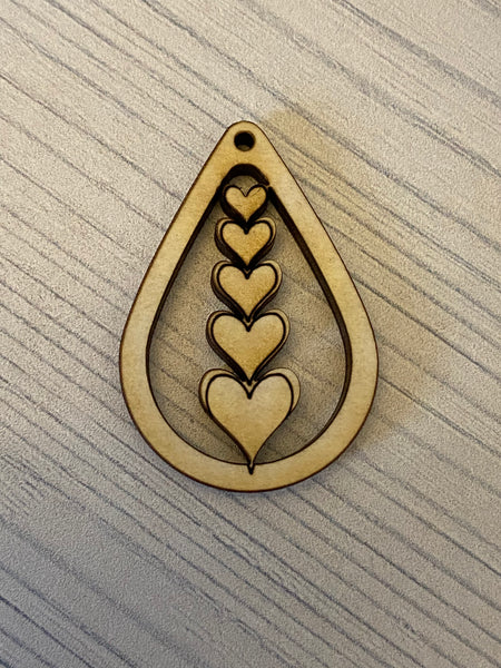 Heart Teardrop Wood Blank