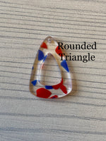 Red white and blue terrazzo acrylic