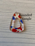 Red white and blue terrazzo acrylic