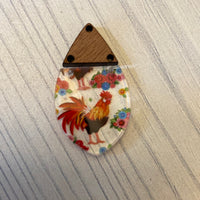 Roosters and Flowers Acrylic