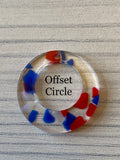 Red white and blue terrazzo acrylic