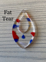 Red white and blue terrazzo acrylic