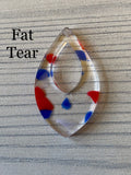 Red white and blue terrazzo acrylic