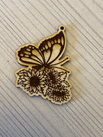 Butterfly with flower Wood Blank