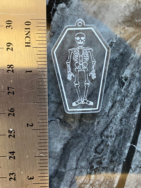 Skeleton in Coffin Dangle Blank