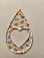 Teardrop Single Hearts Wood Blank